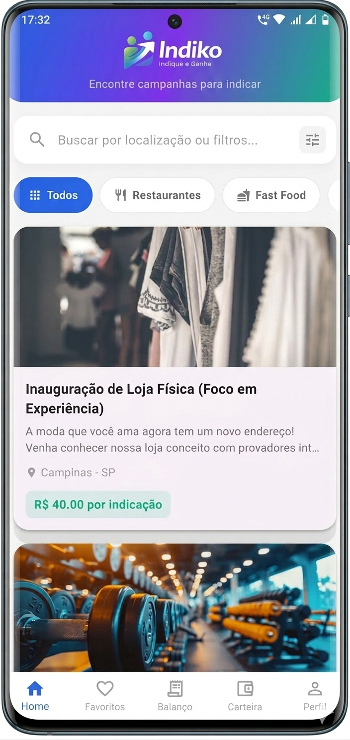 App Indiko no Celular